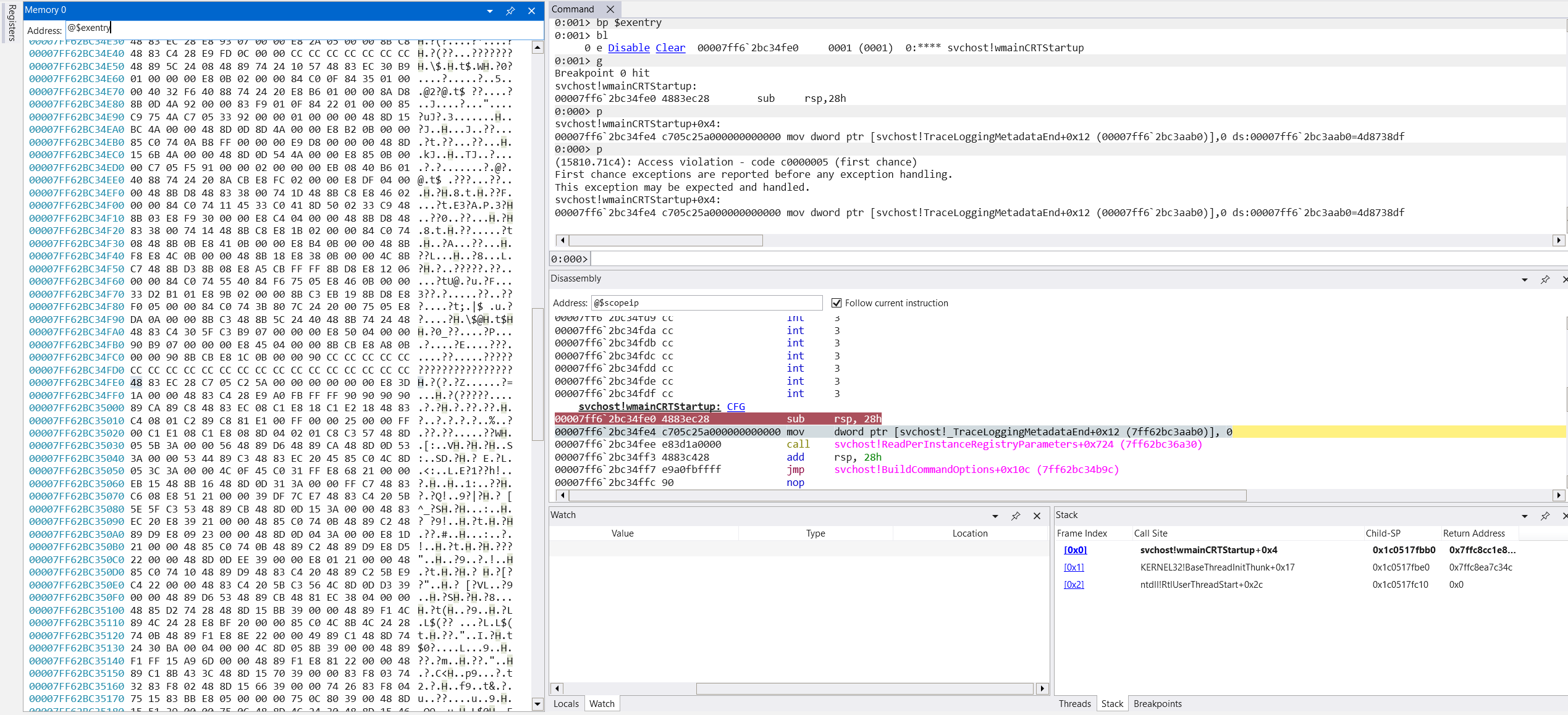 SvcHost Access Violation